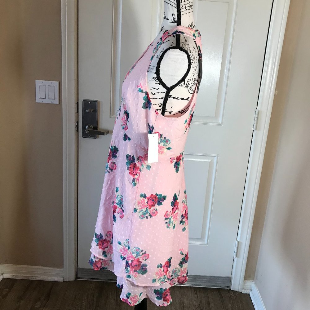 NWT 19 Cooper Textured Layered Hem A-Line Dress ~ Size L - Picture 6 of 7